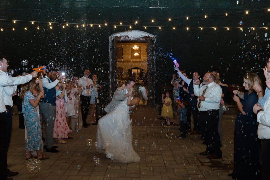 Bubble wedding exit