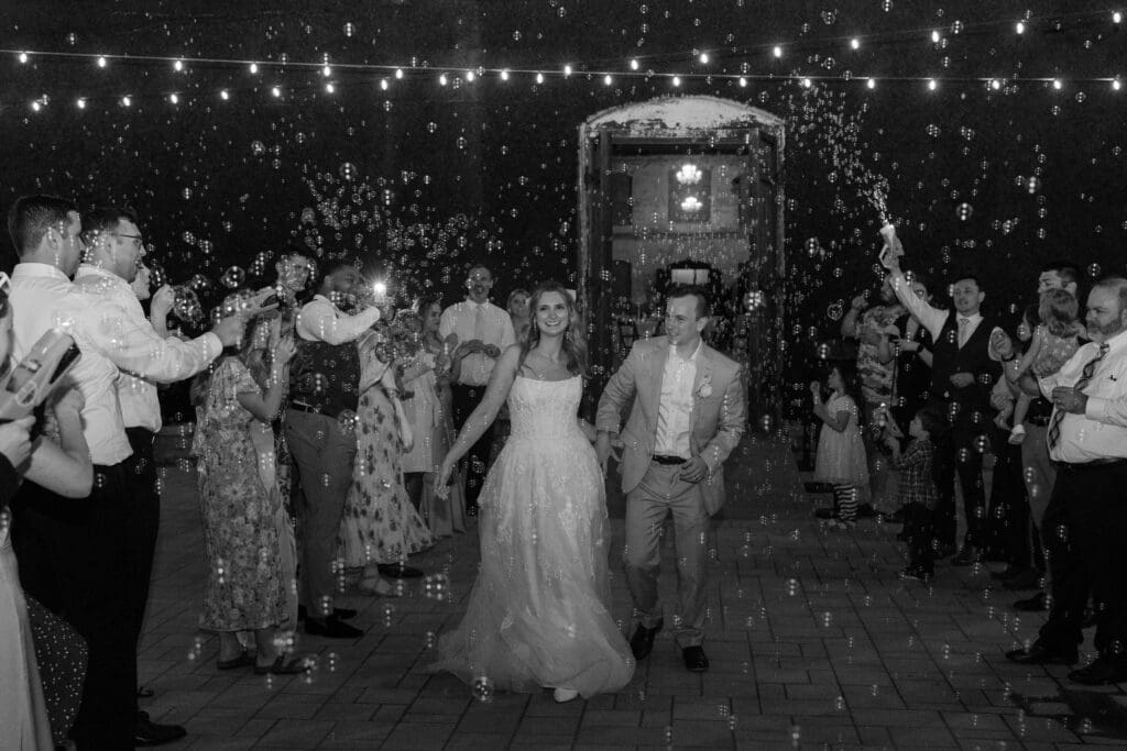 Bubble wedding exit