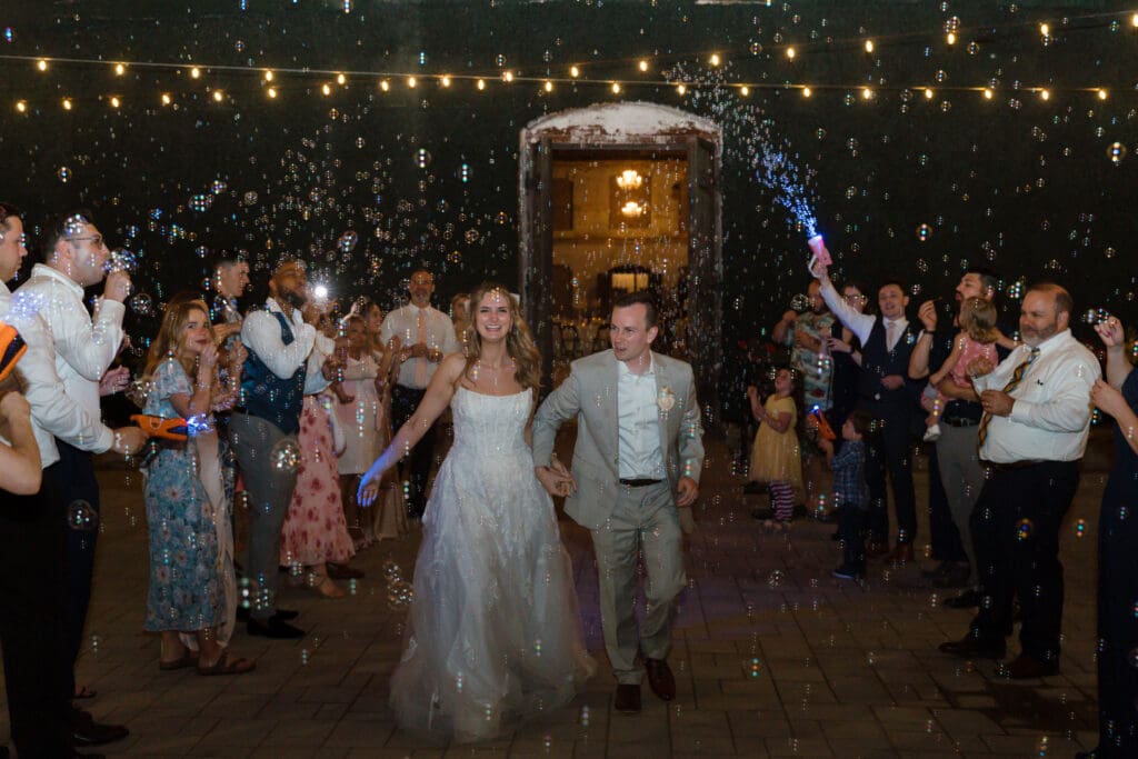 Bubble wedding exit