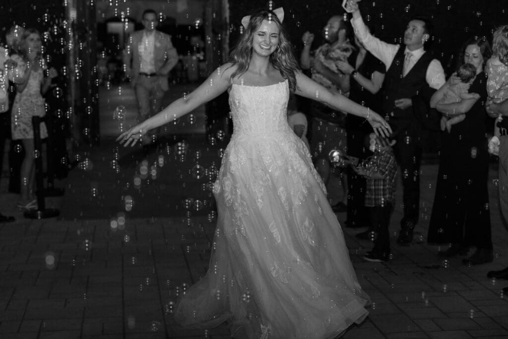 Bubble wedding exit