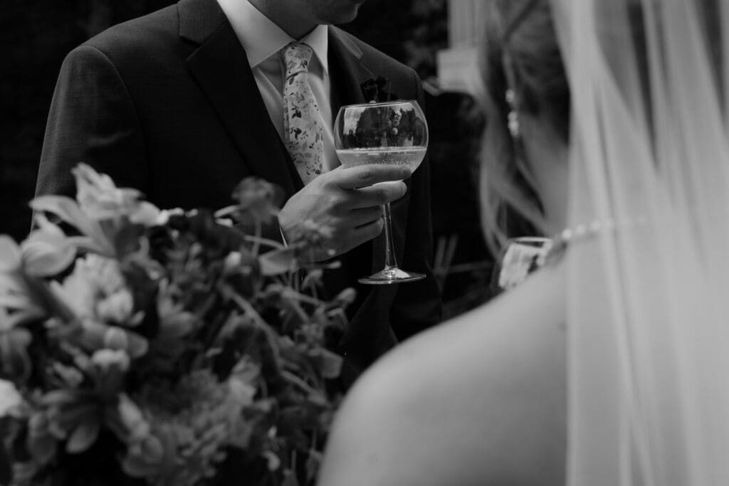 Elopement champagne toast